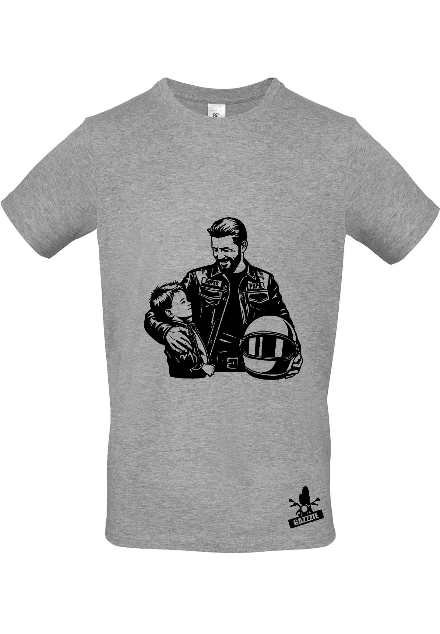 T shirt papa motard fils