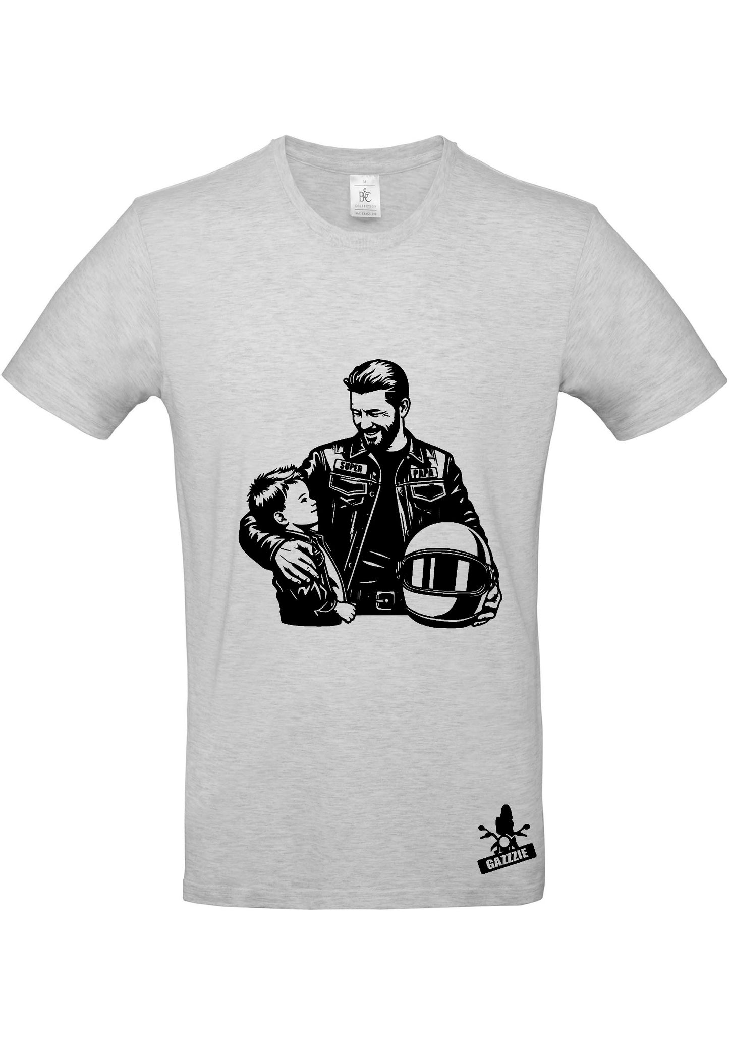 T shirt papa motard fils