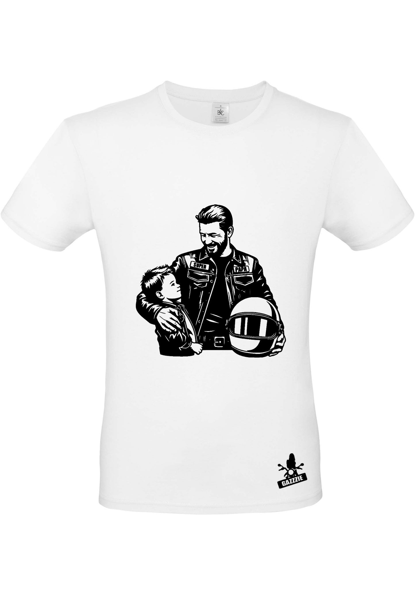 T shirt papa motard fils