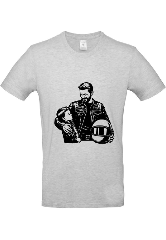 T shirt papa motard fils