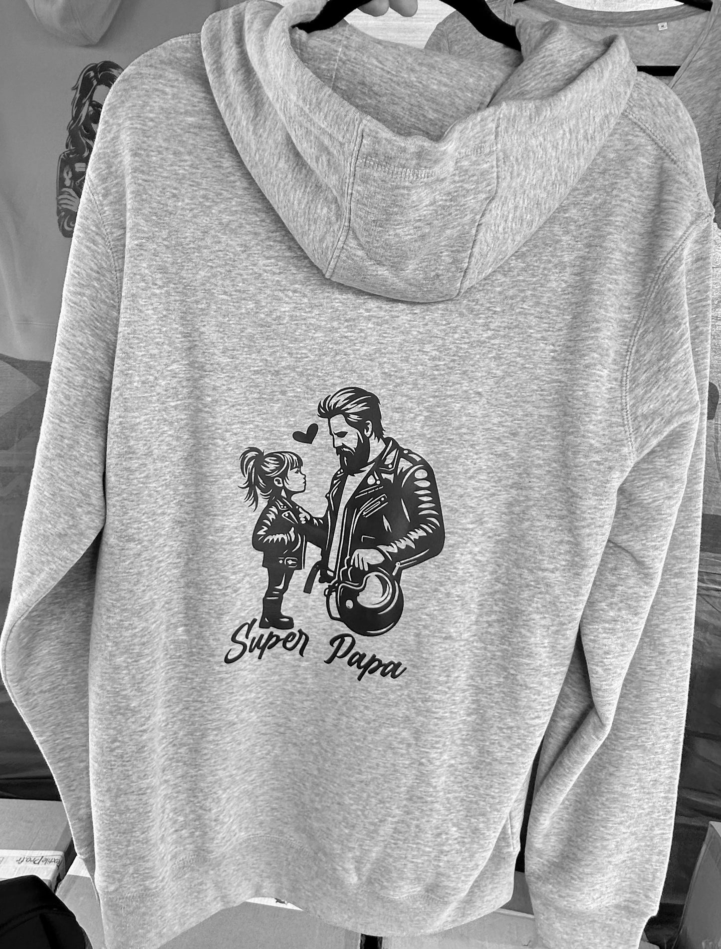 Hoodie hiver papa motard fille